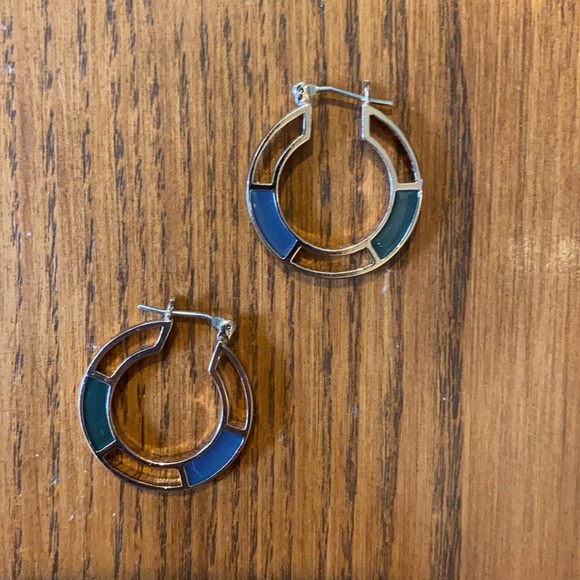 Vintage Stone and Hoop Earrings - Picture 2 of 4